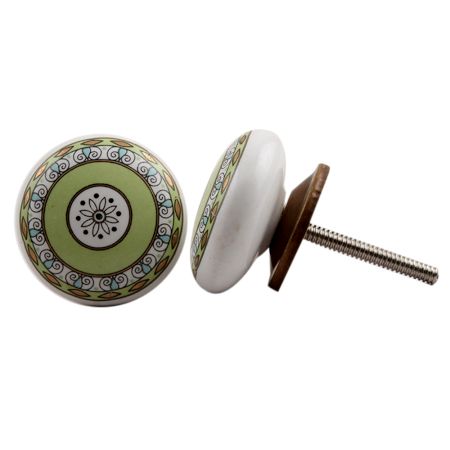 Pea Green Ceramic Knob